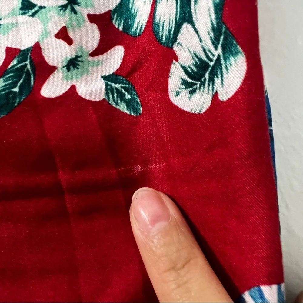 Brooklyn Cloth Surf Ave Small Red Hawaiian Floral Volley Swim Trunks Shorts